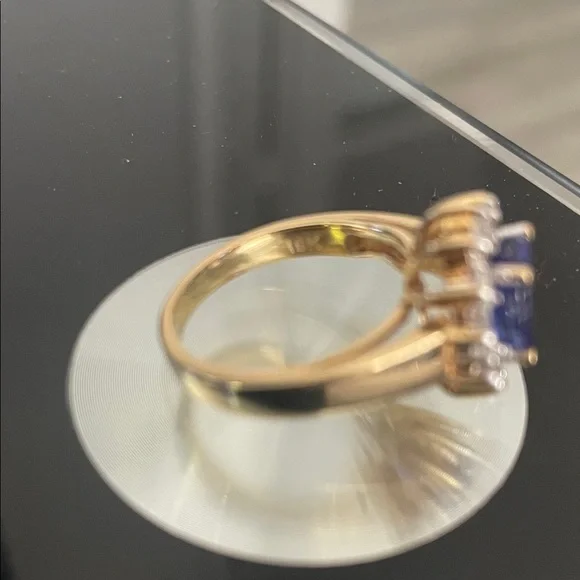 18K Yellow Gold LeVian Tanzanite and Diamond Ring - Picture 6 of 13